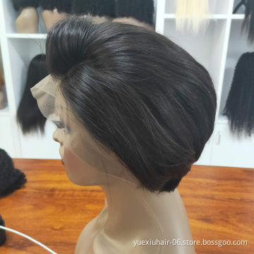 Virgin  straight lace closure front bob wigs Virgin Hair 100% Remy cheap brazilian Human aligned hair vendor